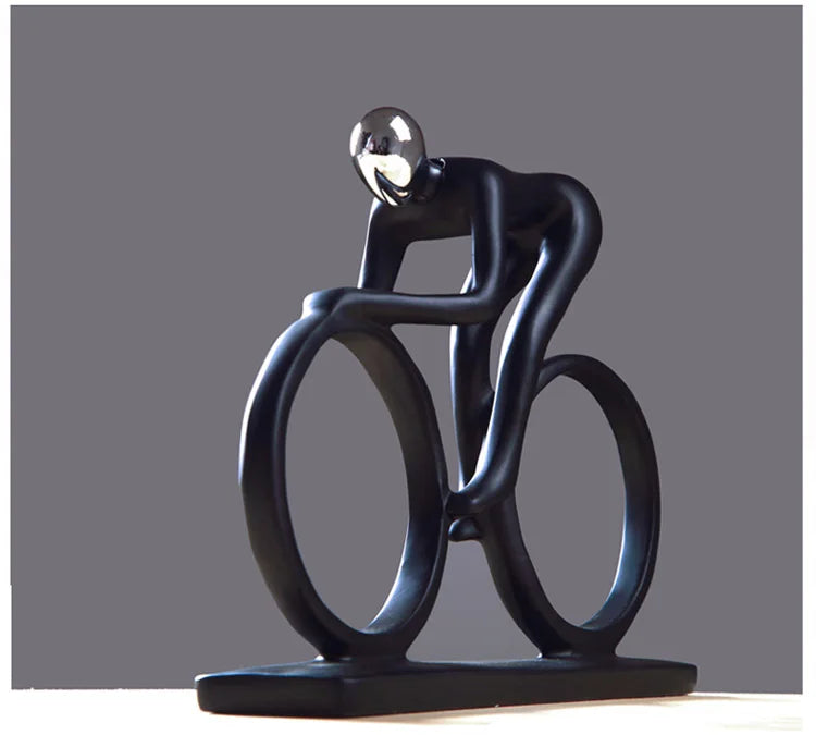 Resin Cyclist Sculpture - Elegance and Movement for Your Decoration