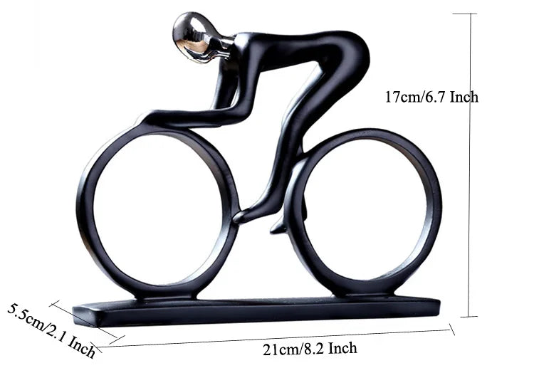 Resin Cyclist Sculpture - Elegance and Movement for Your Decoration