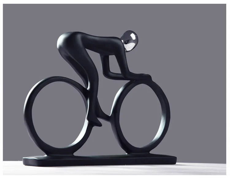 Resin Cyclist Sculpture - Elegance and Movement for Your Decoration