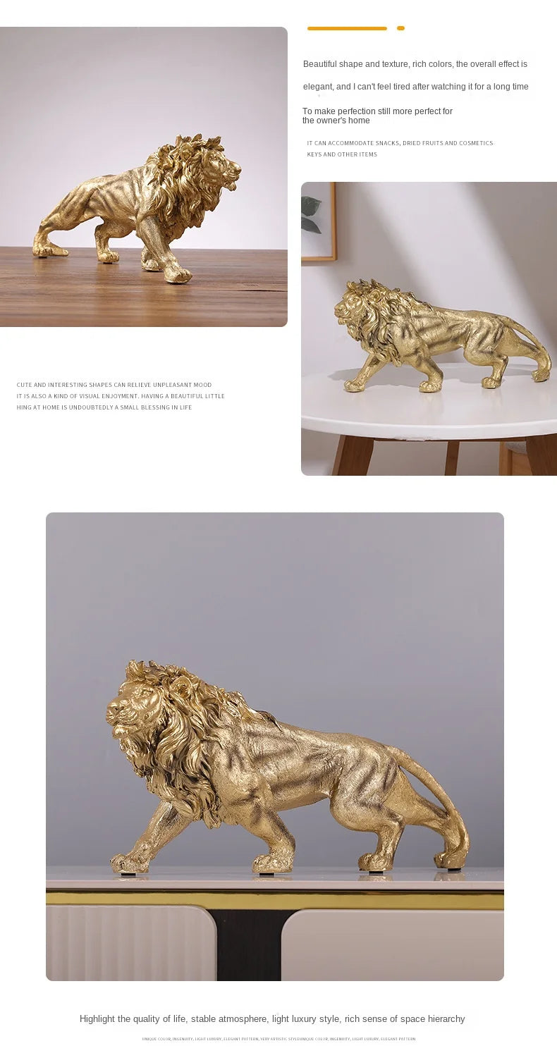 Golden Lion King Statue: Power and Elegance in Decoration