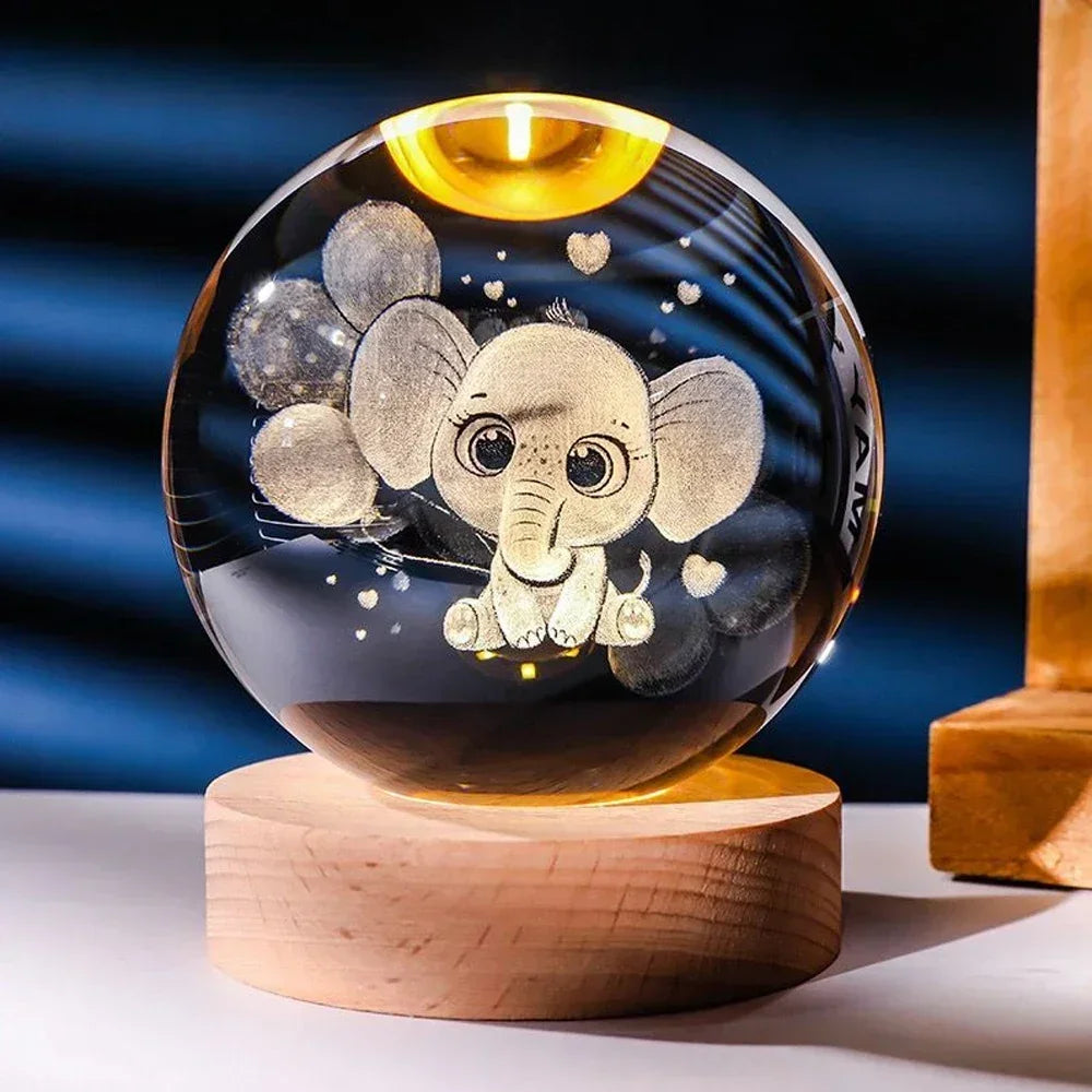 Children's 3D Crystal Planetary Lamp with Characters