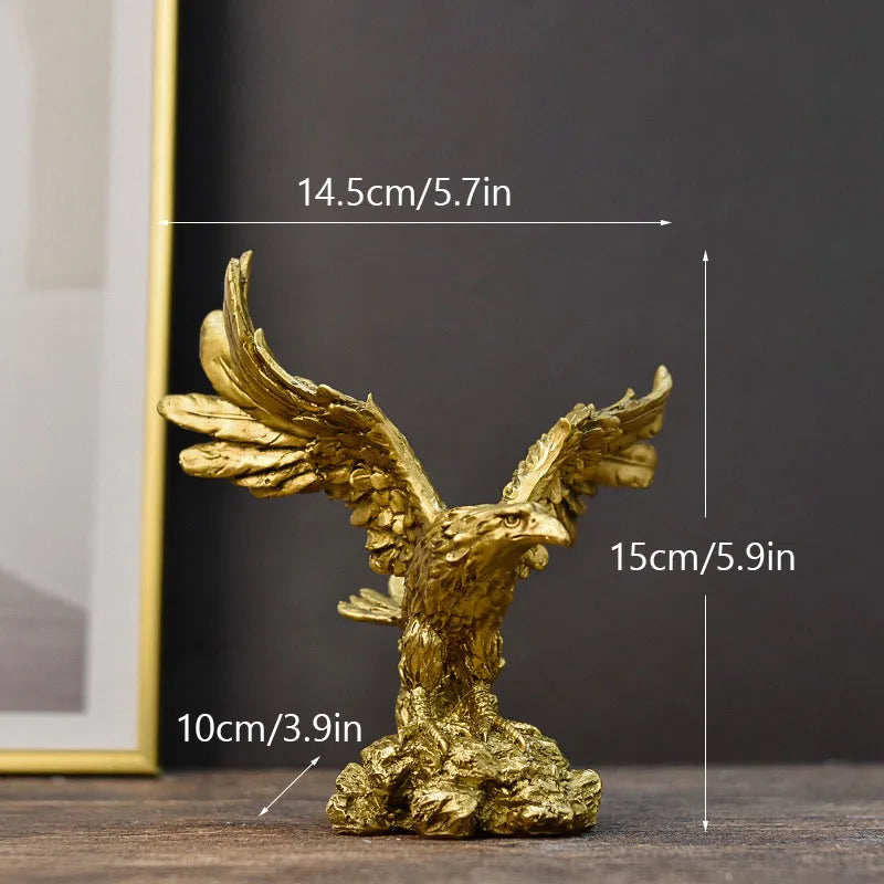 Majestic Golden Eagle Statue in Resin Sophistication for your decor!