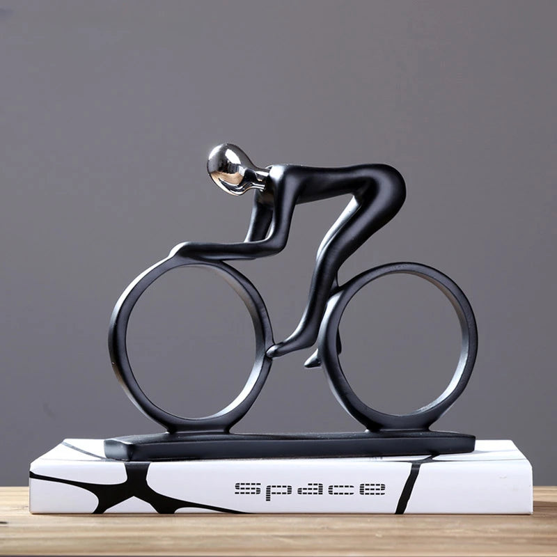 Resin Cyclist Sculpture - Elegance and Movement for Your Decoration