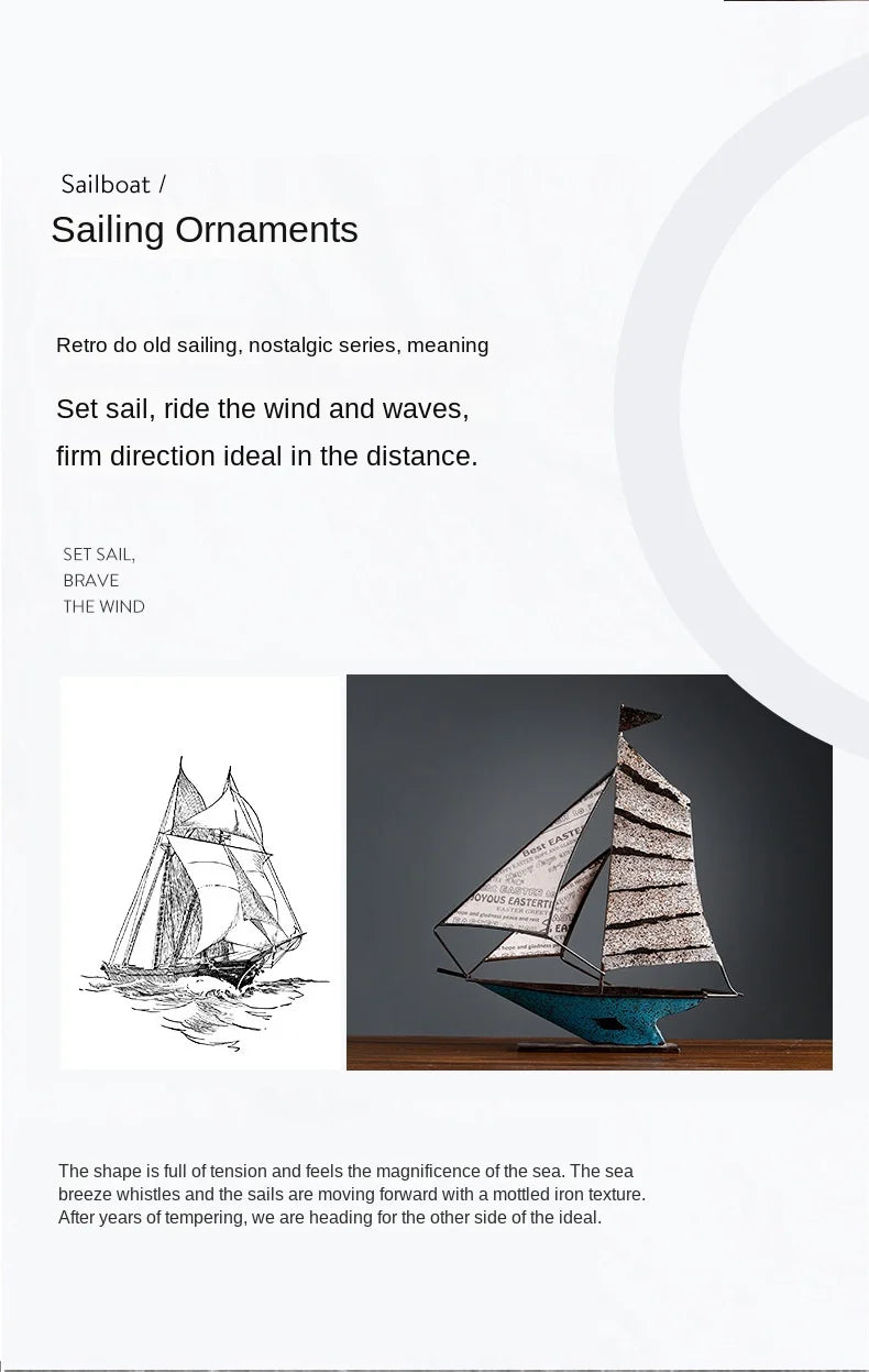 Modern Sailing Decorations Are Smooth Sailing Creative American Living Room TV Wine Cabinet Office Desktop Home Decorations