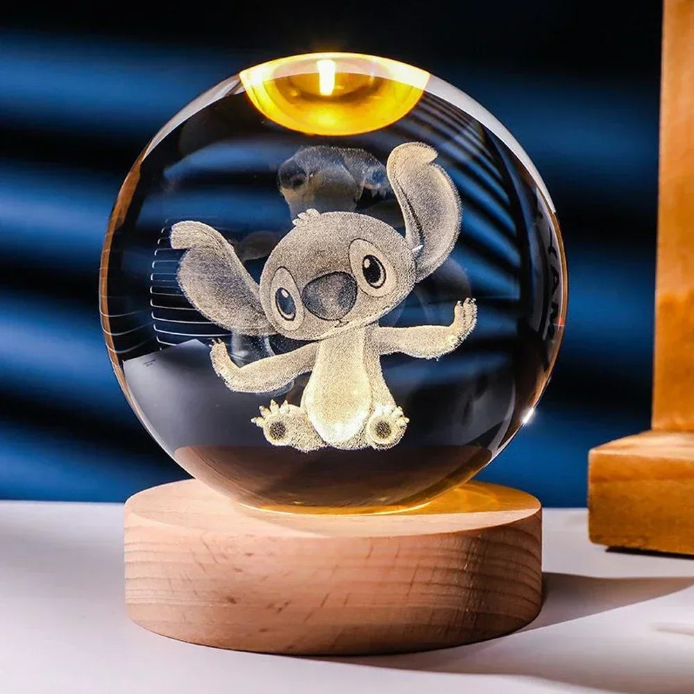 Children's 3D Crystal Planetary Lamp with Characters