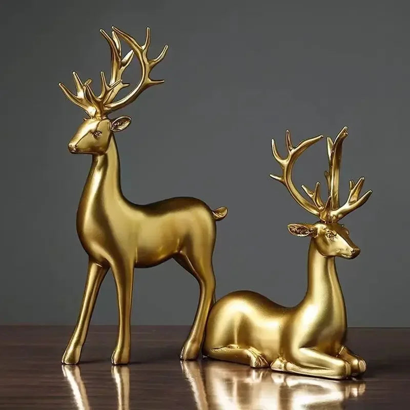 Resin Reindeer Sculptures for Decorating Rooms