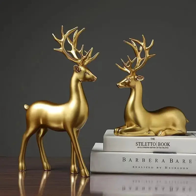 Resin Reindeer Sculptures for Decorating Rooms