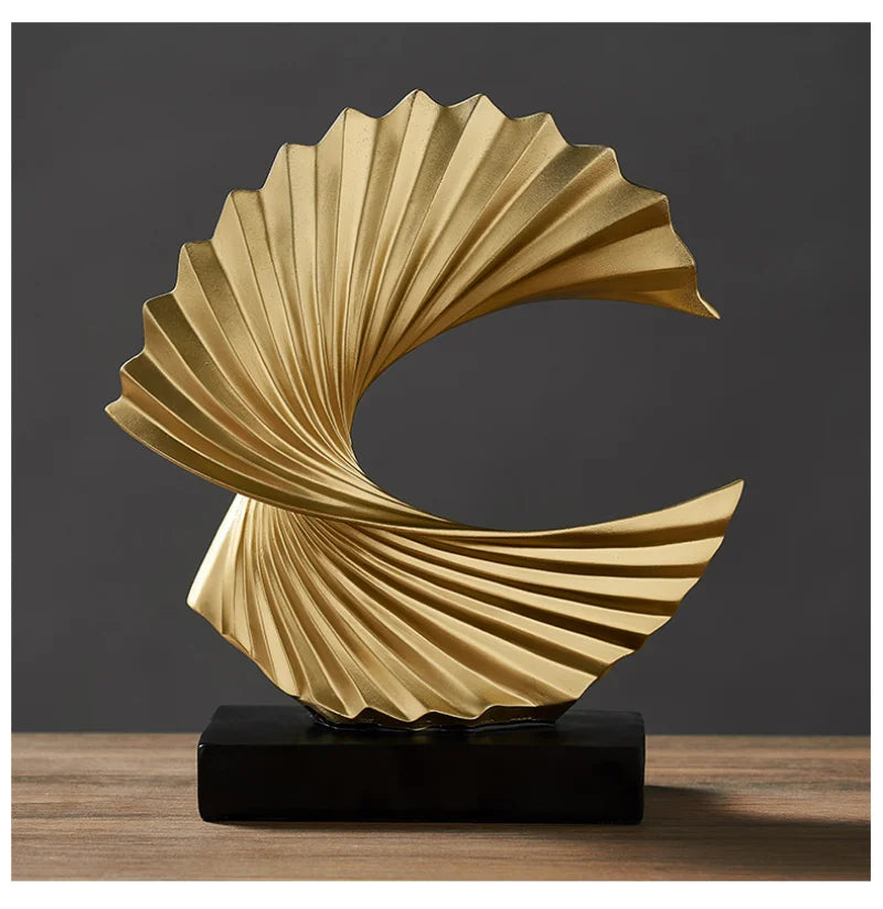 Modern Decor Abstract Sculpture Resin Sculptur Art Golden Statue Living Room Home Decoration Office Desk Decoration Accessories