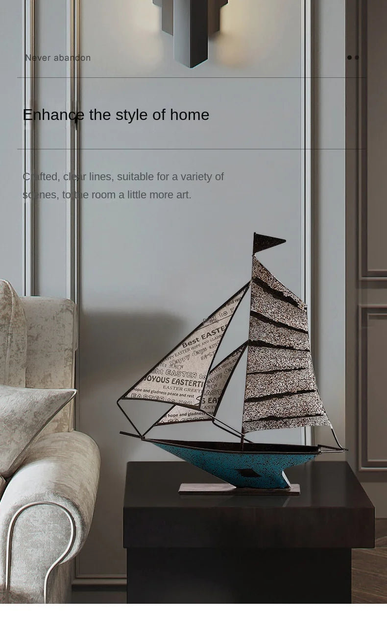 Modern Sailing Decorations Are Smooth Sailing Creative American Living Room TV Wine Cabinet Office Desktop Home Decorations