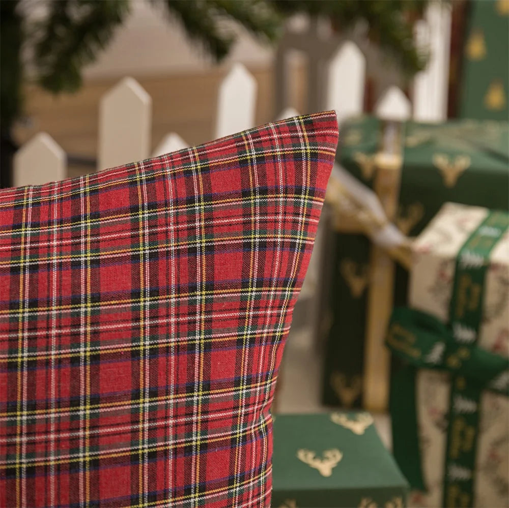 Scottish plaid Christmas pillowcases