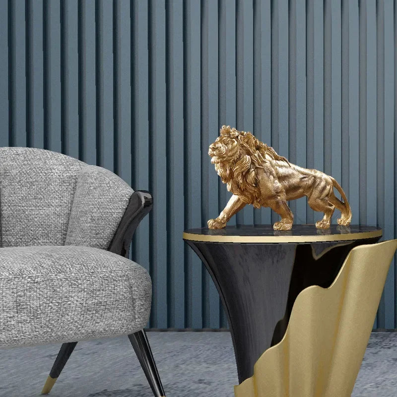 Golden Lion King Statue: Power and Elegance in Decoration