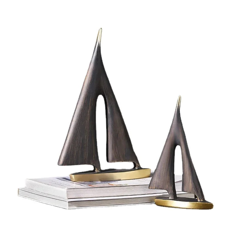 Smooth Sailing Sailboat Home Decor Ornament Living Room Decoration Bedroom Desktop Decoration Resin Craft Gift