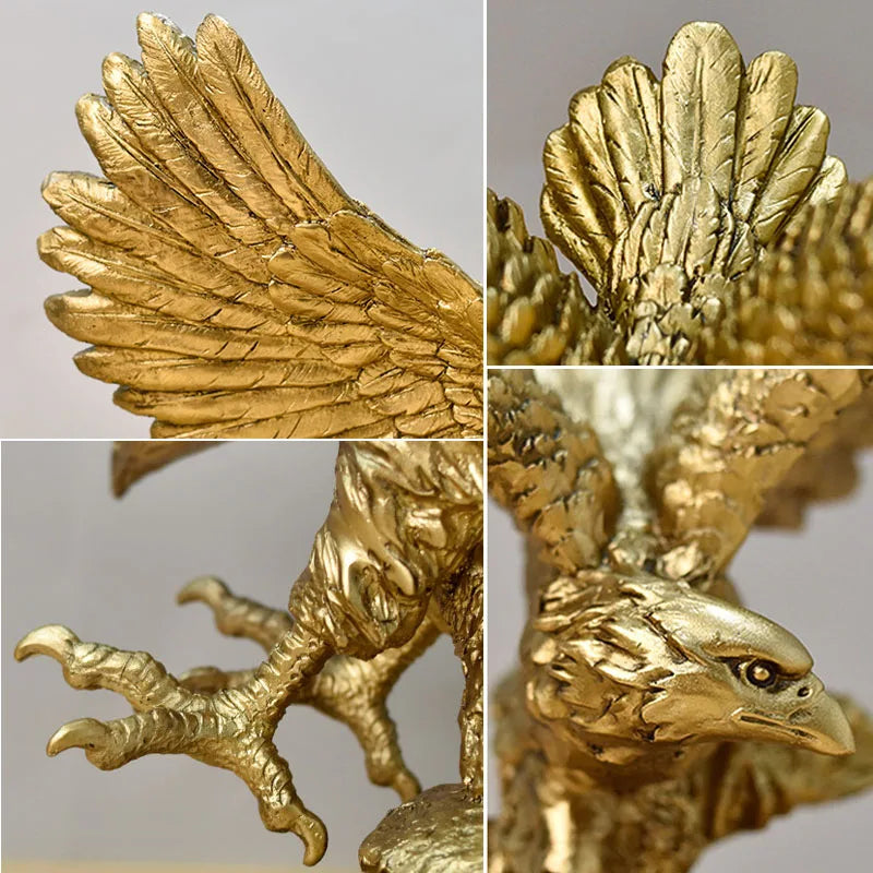 Majestic Golden Eagle Statue in Resin Sophistication for your decor!