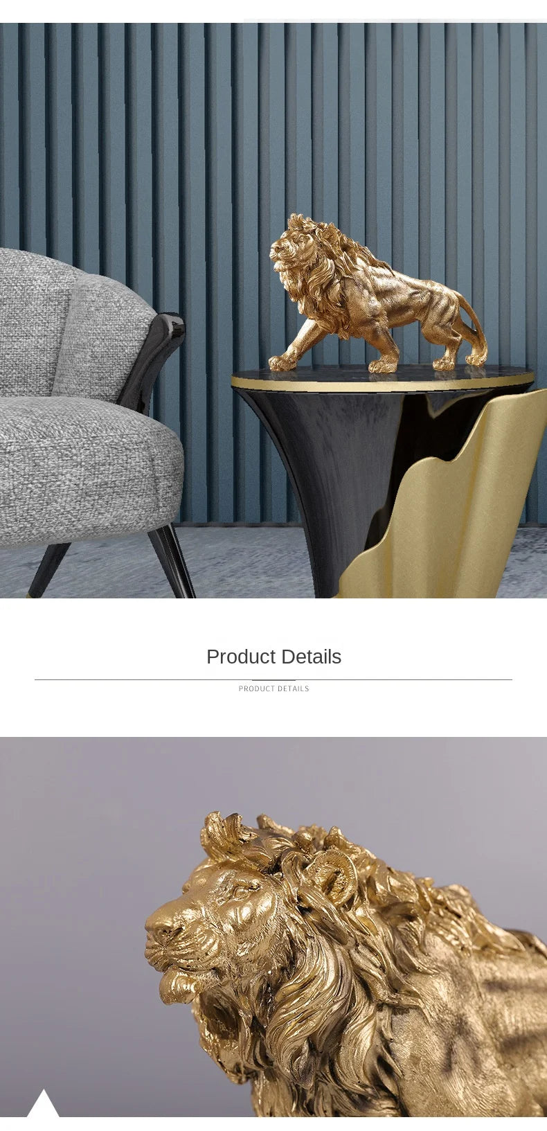 Golden Lion King Statue: Power and Elegance in Decoration