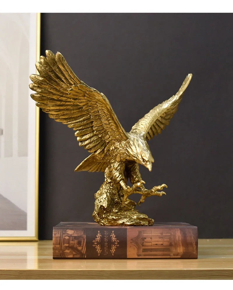 Majestic Golden Eagle Statue in Resin Sophistication for your decor!