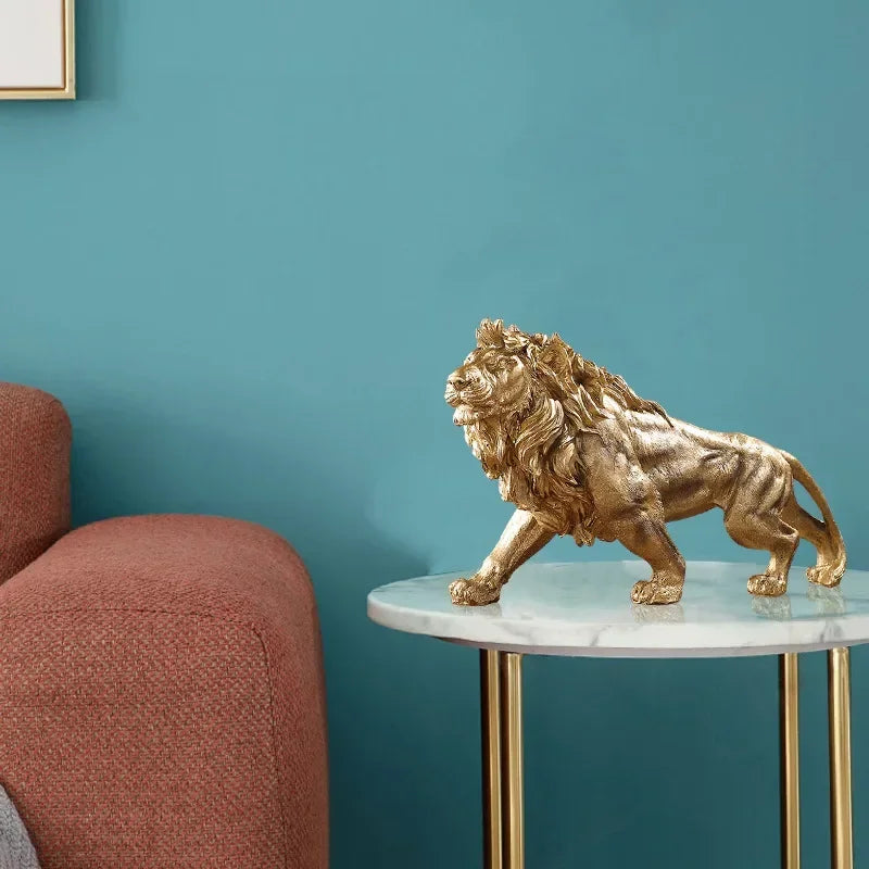 Golden Lion King Statue: Power and Elegance in Decoration