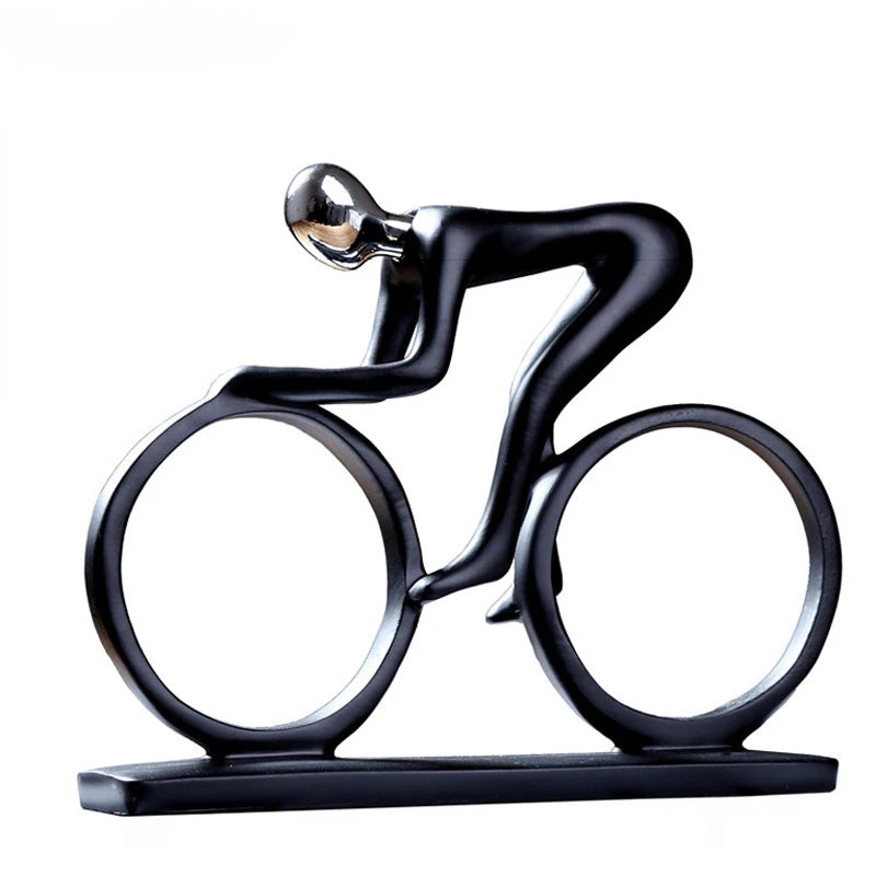 Resin Cyclist Sculpture - Elegance and Movement for Your Decoration