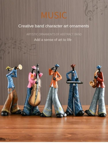 Creative American Bandstand Decoration - Musical Instrument Sculpture for Living Room, Entrance and Study