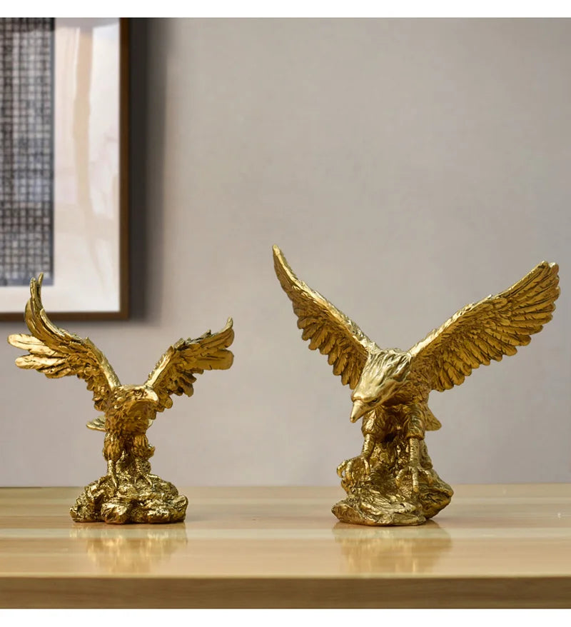 Majestic Golden Eagle Statue in Resin Sophistication for your decor!