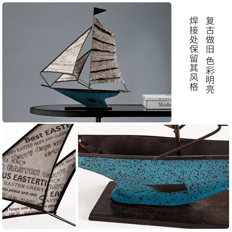 Modern Sailing Decorations Are Smooth Sailing Creative American Living Room TV Wine Cabinet Office Desktop Home Decorations